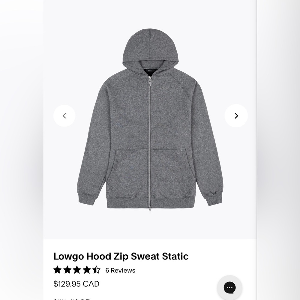 Zanerobe lowgo zip hood size large